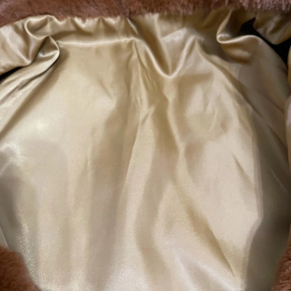 Odiva faux fur plush bomber jacket brown size M - Picture 7 of 16